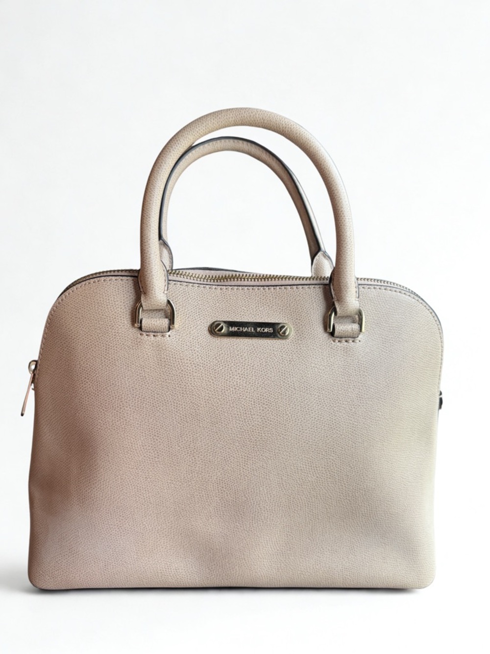 Michael Kors Beige Cindy Large Dome Satchel Bag
